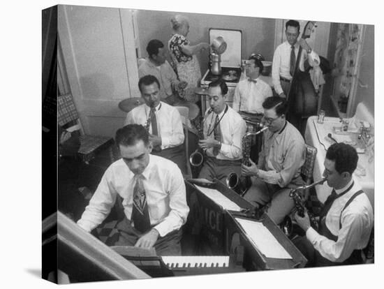 Italo-American La Falce Brothers' Band Rehearsing in the Family Kitchen-Ralph Morse-Stretched Canvas