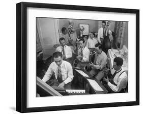 Italo-American La Falce Brothers' Band Rehearsing in the Family Kitchen-Ralph Morse-Framed Photographic Print