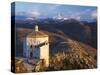 Italy, Abruzzo, Rocca Calascio, the Church of Santa Maria Della Pieta at Sunrise-Nick Ledger-Stretched Canvas