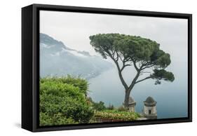 Italy, Amalfi Coast, Ravello, view of Coastline from Villa Rufolo-Rob Tilley-Framed Stretched Canvas