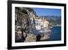 Italy, Amalfi Coastline, Atrani. The Church of Holy Maria Maddalena surrounded by the city.-Julie Eggers-Framed Photographic Print