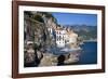 Italy, Amalfi Coastline, Atrani. The Church of Holy Maria Maddalena surrounded by the city.-Julie Eggers-Framed Photographic Print