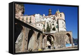 Italy, Amalfi Coastline, Atrani. The Church of Holy Maria Maddalena.-Terry Eggers-Framed Stretched Canvas