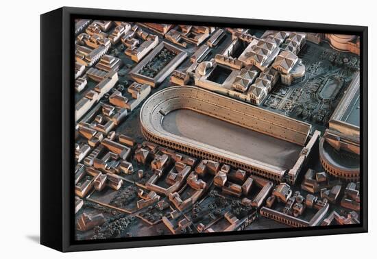 Italy, Ancient Rome, Plastic Model with Maxentius Theatre-null-Framed Stretched Canvas