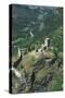 Italy, Aosta Valley, Brusson, Graines Castle, Aerial View-null-Stretched Canvas