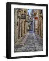 Italy, Apulia, Foggia, Vieste. A picturesque alley in Vieste old town.-Julie Eggers-Framed Photographic Print