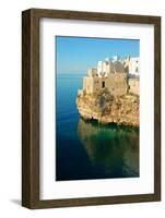 Italy, Apulia, Polignano a Mare. Old village on a cliff.-Michele Molinari-Framed Photographic Print