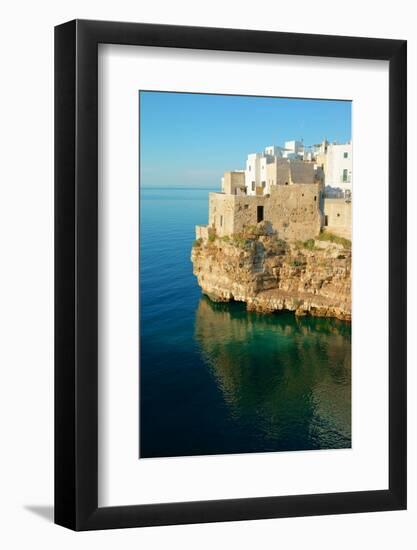 Italy, Apulia, Polignano a Mare. Old village on a cliff.-Michele Molinari-Framed Photographic Print