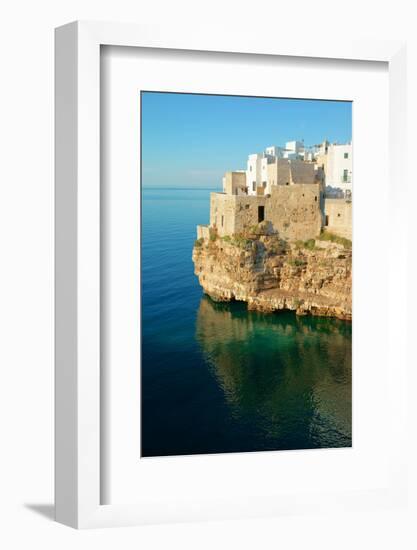 Italy, Apulia, Polignano a Mare. Old village on a cliff.-Michele Molinari-Framed Photographic Print