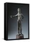 Italy, Arezzo Province, Cortona, Bronze Statue of God Culsans-null-Framed Stretched Canvas