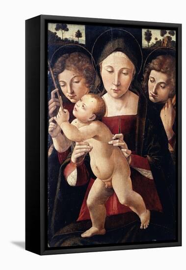 Italy, Asissi, Madonna and Child with Two Angels, 1495-1500-null-Framed Stretched Canvas