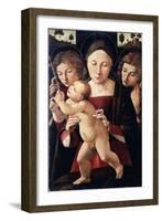 Italy, Asissi, Madonna and Child with Two Angels, 1495-1500-null-Framed Giclee Print