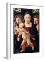 Italy, Asissi, Madonna and Child with Two Angels, 1495-1500-null-Framed Giclee Print