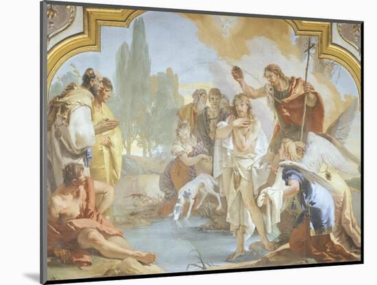 Italy, Bergamo, Colleoni Chapel, Lunette Showing Baptism of Christ-Giambattista Tiepolo-Mounted Giclee Print