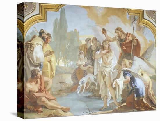 Italy, Bergamo, Colleoni Chapel, Lunette Showing Baptism of Christ-Giambattista Tiepolo-Stretched Canvas