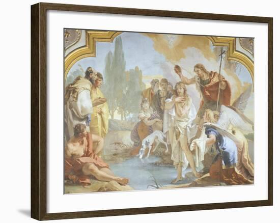 Italy, Bergamo, Colleoni Chapel, Lunette Showing Baptism of Christ-Giambattista Tiepolo-Framed Giclee Print