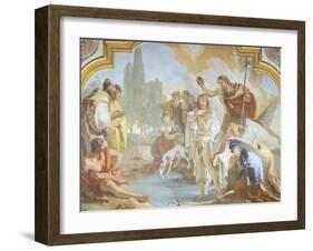 Italy, Bergamo, Colleoni Chapel, Lunette Showing Baptism of Christ-Giambattista Tiepolo-Framed Giclee Print