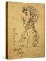 Italy, Bergamo, Self-Caricature of Italian Composer Gaetano Donizetti, Pen Drawing-null-Stretched Canvas