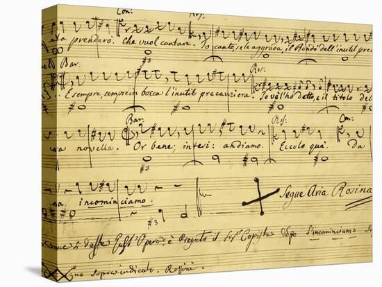 Italy, Bologna, Autograph Page for Opera Il Barbiere Di Siviglia, Ossia L'Inutile Precauzione-null-Stretched Canvas