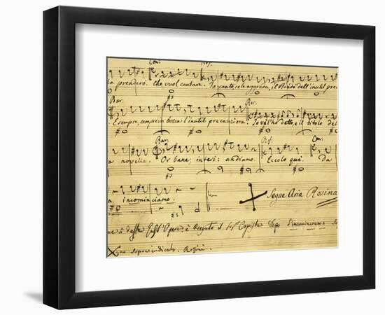 Italy, Bologna, Autograph Page for Opera Il Barbiere Di Siviglia, Ossia L'Inutile Precauzione-null-Framed Giclee Print