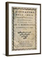 Italy, Bologna, Frontispiece of Metastasio, Pseudonym of Pietro Trapassi, Alexander in India-null-Framed Giclee Print