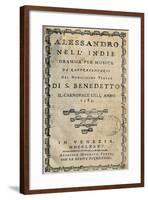 Italy, Bologna, Frontispiece of Metastasio, Pseudonym of Pietro Trapassi, Alexander in India-null-Framed Giclee Print