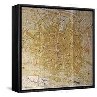 Italy, Bologna, Map of Town-null-Framed Stretched Canvas