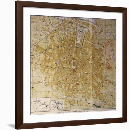 Italy, Bologna, Map of Town-null-Framed Giclee Print