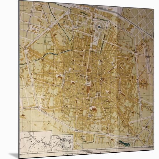 Italy, Bologna, Map of Town-null-Mounted Giclee Print