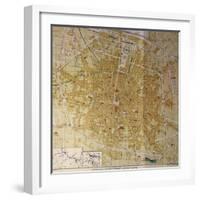 Italy, Bologna, Map of Town-null-Framed Giclee Print