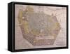 Italy, Bologna, Map with Town Plan-null-Framed Stretched Canvas