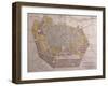 Italy, Bologna, Map with Town Plan-null-Framed Giclee Print