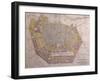 Italy, Bologna, Map with Town Plan-null-Framed Giclee Print