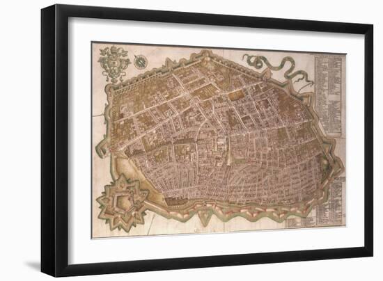 Italy, Bologna, Map-null-Framed Giclee Print