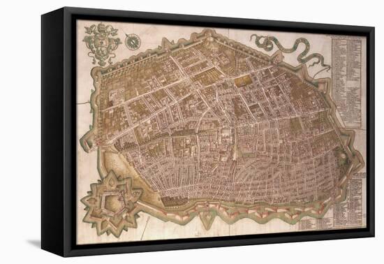 Italy, Bologna, Map-null-Framed Stretched Canvas