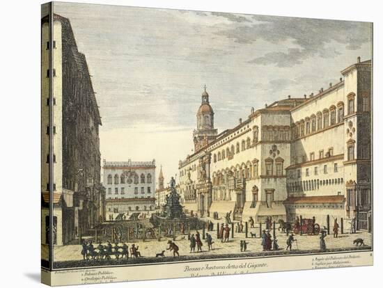 Italy, Bologna, Neptune Square and Town Hall-Placido Caloiro and Francesco Oliva-Stretched Canvas