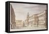 Italy, Bologna, Painting of Neptune Square-null-Framed Stretched Canvas