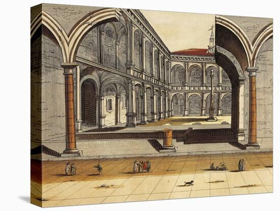 Italy, Bologna, View of the Central Court the Public Study-null-Stretched Canvas