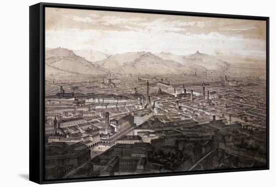 Italy, Bologna, View of the City in 1850-null-Framed Stretched Canvas