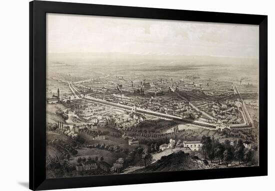 Italy, Bologna, View of the City in 1850-null-Framed Premium Giclee Print