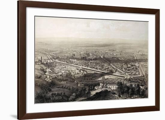 Italy, Bologna, View of the City in 1850-null-Framed Giclee Print