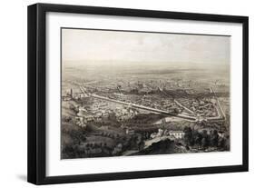 Italy, Bologna, View of the City in 1850-null-Framed Premium Giclee Print