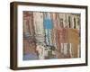 Italy, Burano, reflection of colorful houses in canal.-Merrill Images-Framed Photographic Print