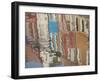 Italy, Burano, reflection of colorful houses in canal.-Merrill Images-Framed Photographic Print