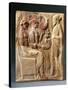 Italy, Calabria, Locri, Pinax Depicting a Man Bringing a Seated Couple an Offer, Terracotta-null-Stretched Canvas