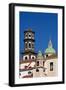 Italy, Campania, Atrani, Amalfi Coast. This is the dome and bell tower of Santa Maria.-Julie Eggers-Framed Photographic Print