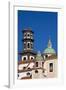 Italy, Campania, Atrani, Amalfi Coast. This is the dome and bell tower of Santa Maria.-Julie Eggers-Framed Photographic Print