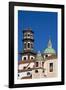 Italy, Campania, Atrani, Amalfi Coast. This is the dome and bell tower of Santa Maria.-Julie Eggers-Framed Photographic Print