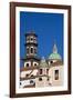 Italy, Campania, Atrani, Amalfi Coast. This is the dome and bell tower of Santa Maria.-Julie Eggers-Framed Photographic Print