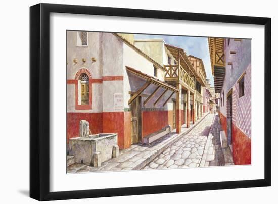 Italy, Campania, Ercolano, Reconstruction of Cardo IV-null-Framed Giclee Print